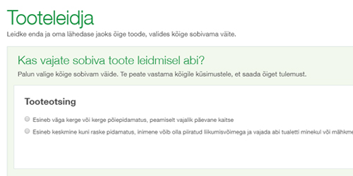 TENA Family Careri tooteleidja hetktõmmis TENA Family Careri tooteleidja hetktõmmis